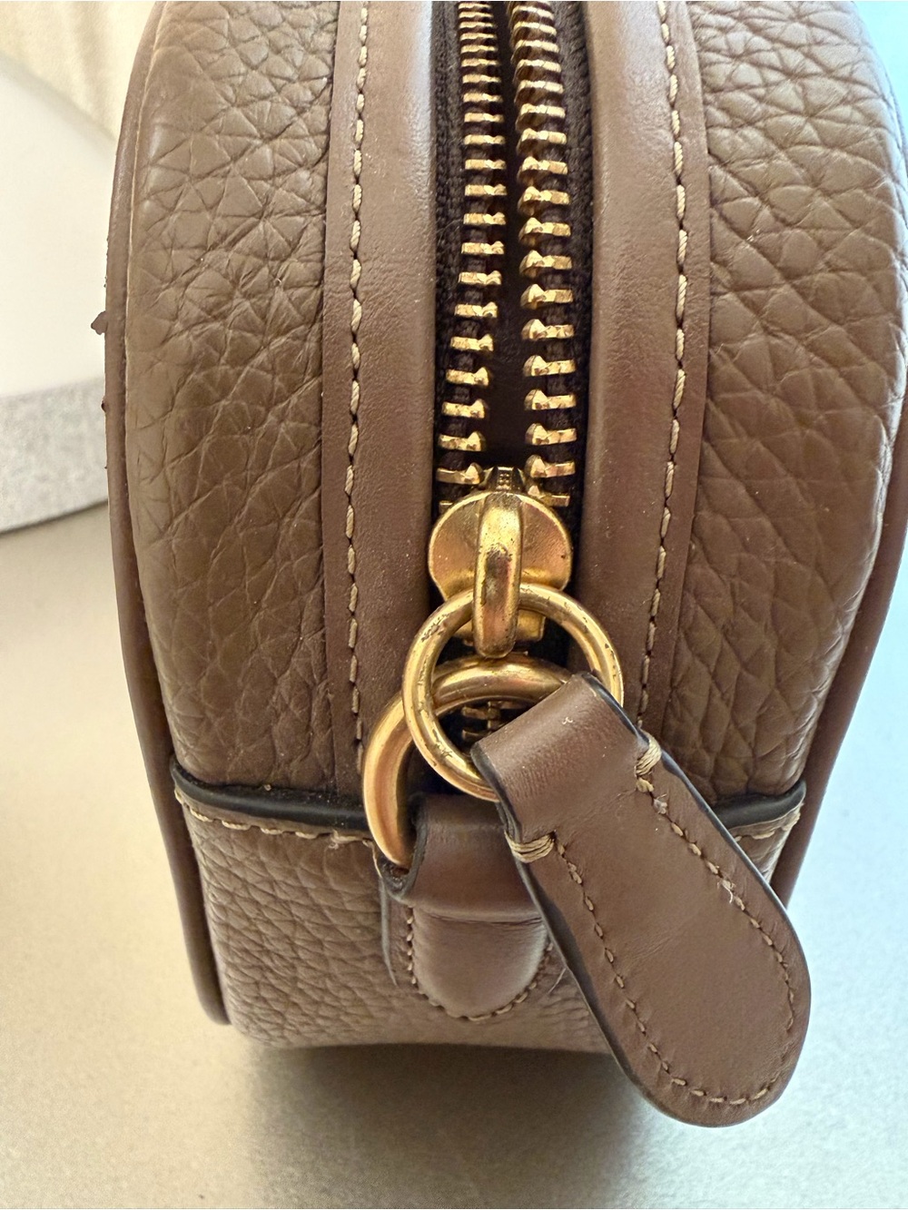 Coach Tan Pebbled Leather Crossbody Camera Bag - Picture 6 of 13